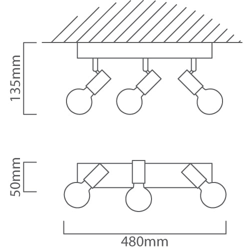 Eurolux Townshend 3 LT Spotlight Oak/Black-S452