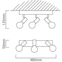 Eurolux Townshend 3 LT Spotlight Oak/Black-S452