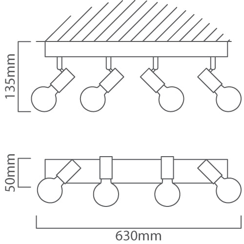 Eurolux Townshend 3 LT Spotlight Oak/Black-S453