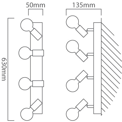 Eurolux Townshend 3 LT Spotlight Oak/Black-S453
