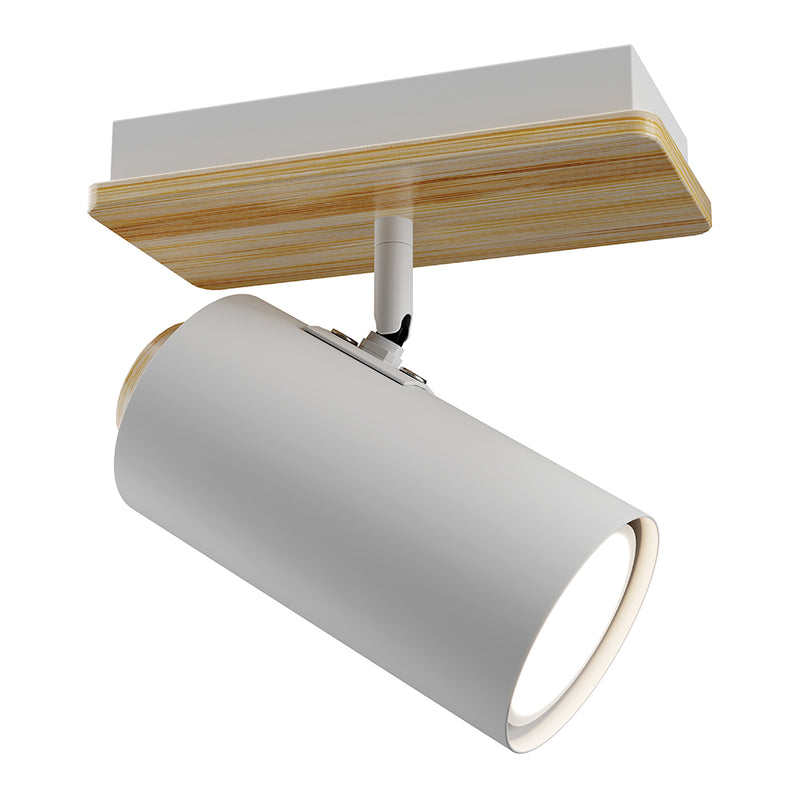 Eurolux Sol S/Light 1 Light White/Wood GU10 1x5w-S534W
