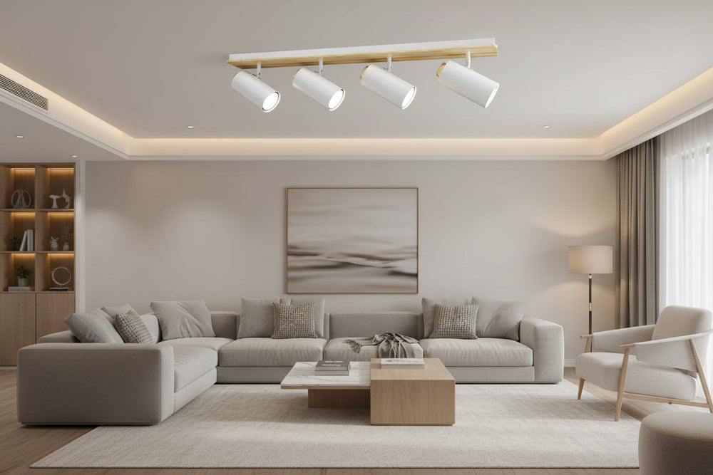 Eurolux Sol Quad Light White/Wood GU10 1x5w-S536W