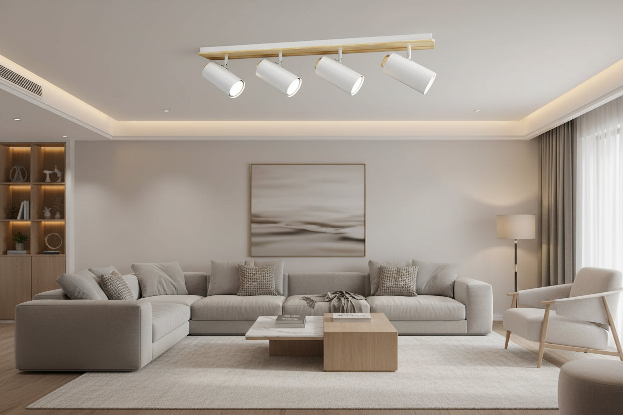 Eurolux Sol Quad Light White/Wood GU10 1x5w-S536W