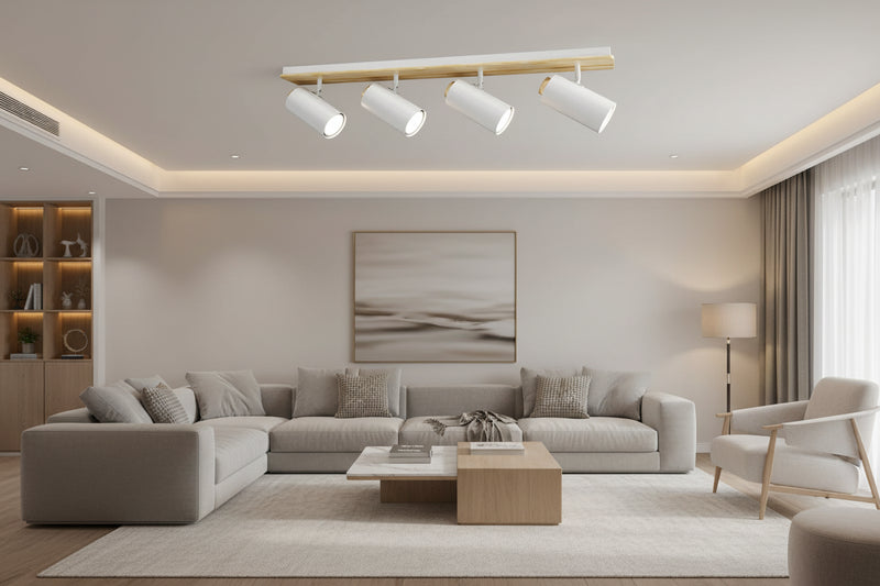 Eurolux Sol Quad Light White/Wood GU10 1x5w-S536W