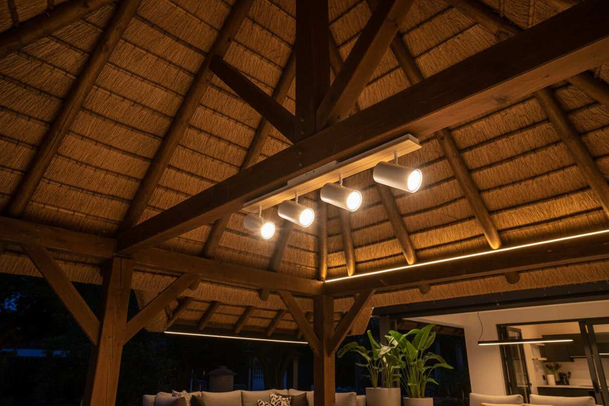 Eurolux Sol Quad Light White/Wood GU10 1x5w-S536W