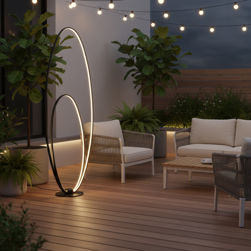 STANDING LIGHT-SL094 BLACK LED