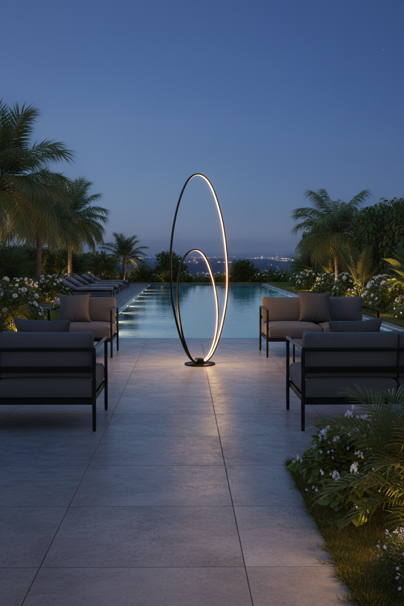STANDING LIGHT-SL094 BLACK LED
