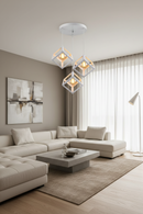 3 Metal White cubes pendant light 6014/3R