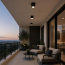 Radiant Bue Square Up or Down Outdoor Wall Light Black 80mm-RO430