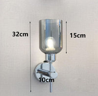 Retro Indoor Wall Light - Silver Cylinder - Glass 1301.