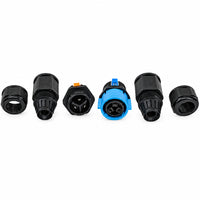 T85 Cable Connector Waterproof 2-Way Black-IP68-Front View-Mr Smart Lighting Company.