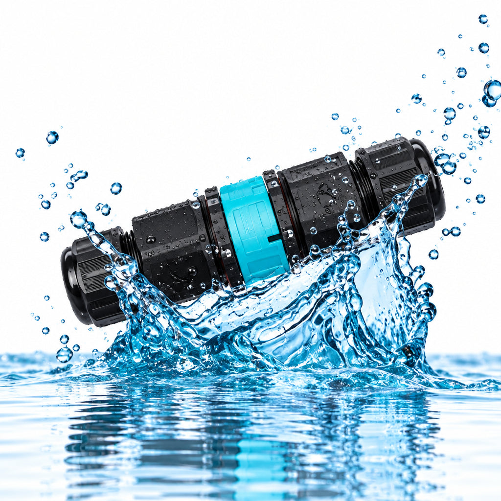 T85 Cable Connector Waterproof 2-Way Black-IP68-Water Splash-Mr Smart Lighting Company