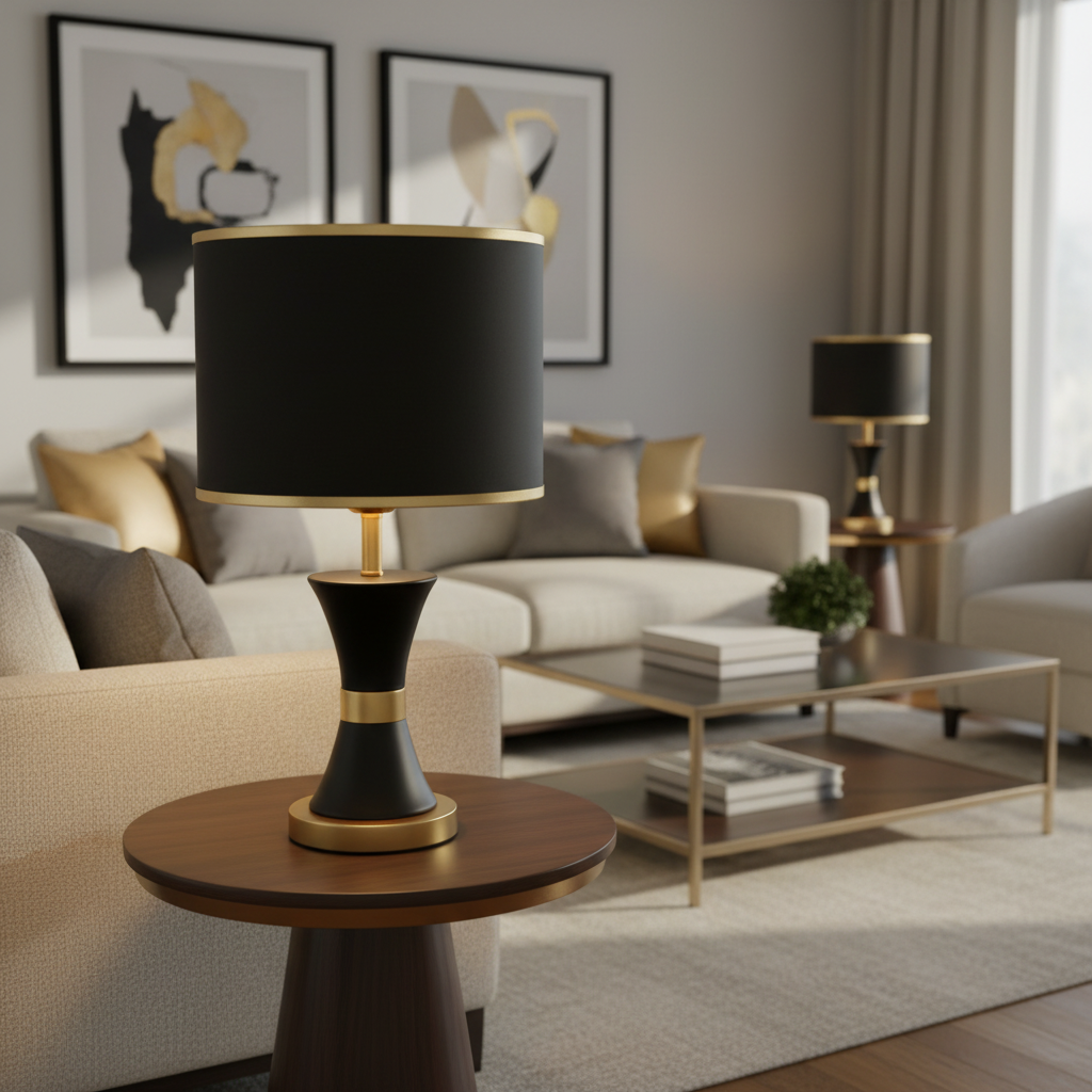 TABLE LAMP-TL698 BLACK/GOLD