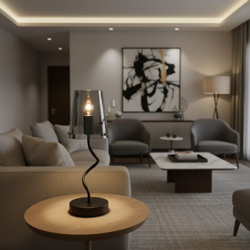 TABLE LAMP-TL823 MATT BLACK