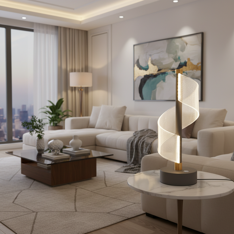 TABLE LAMP-LT845 GREY