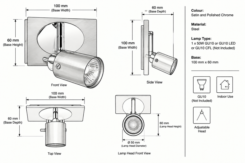 Brightstar-S058/1 SATIN Spotlight.