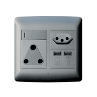 USB/EURO/SINGLE SOCKET - Silver.