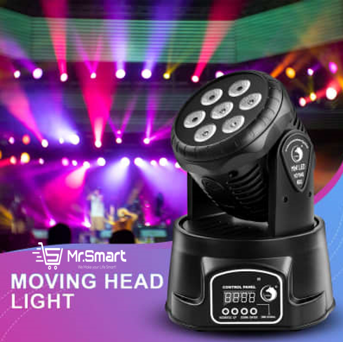 Mini-7 LED RGB Moving Head Light (Party Light). Mr.Smart