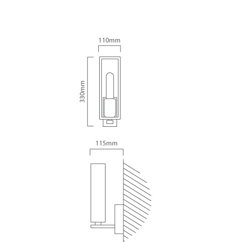Eurolux Littleton 1 LT Wall Light Black/Brown-W582