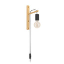 Eurolux Pockley Wall Light Black/Brown-W671