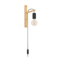 Eurolux Pockley Wall Light Black/Brown-W671