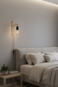Eurolux Pockley Wall Light Black/Brown-W671