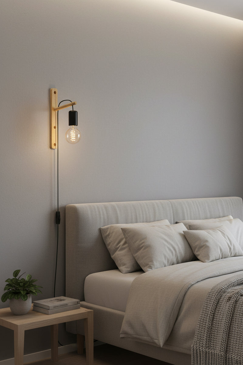 Eurolux Pockley Wall Light Black/Brown-W671