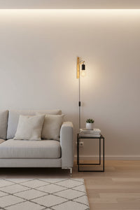 Eurolux Pockley Wall Light Black/Brown-W671