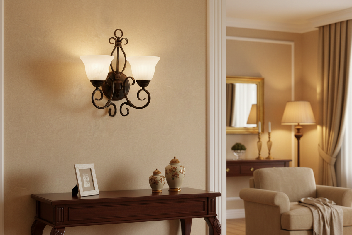 WALL LAMP-WB1470/2 OLD GOLD