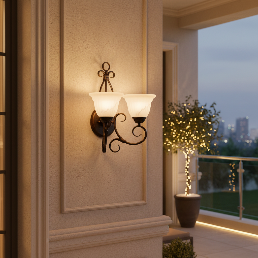 WALL LAMP-WB1470/2 OLD GOLD