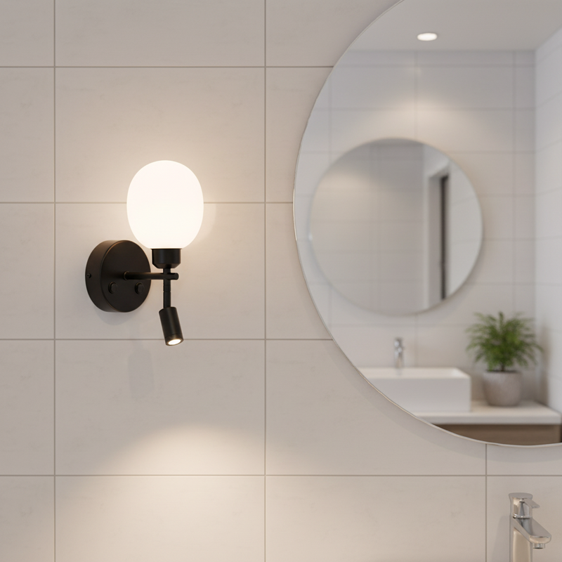 METAL WALL LAMP-WB403/2 BLACK