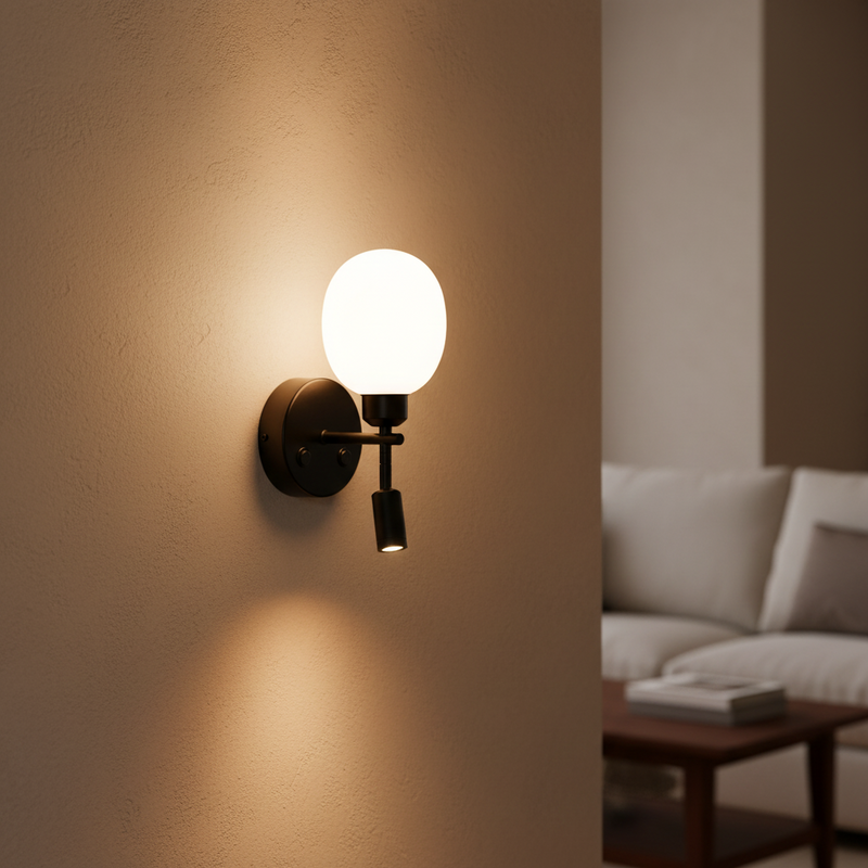 METAL WALL LAMP-WB403/2 BLACK
