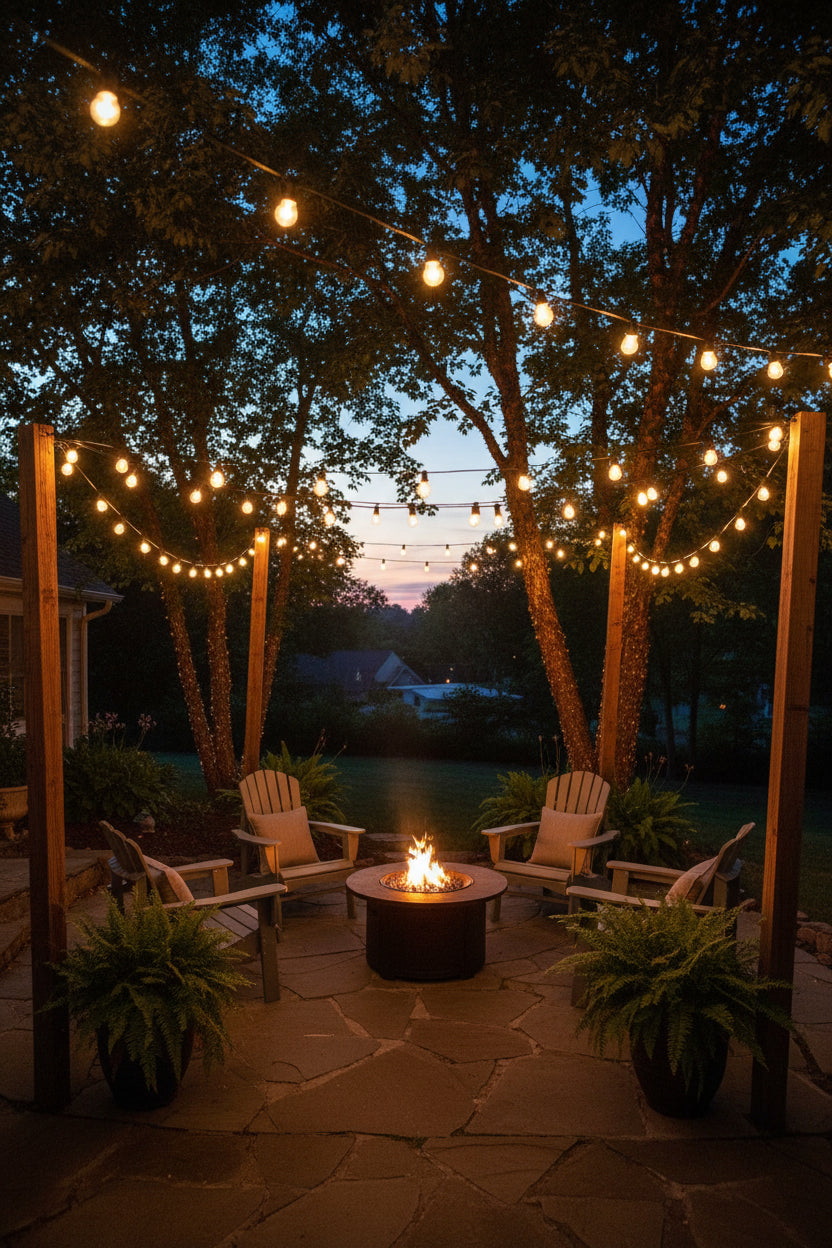 20M 20 Bulbs- Solar LED Festoon Outdoor String Lights.