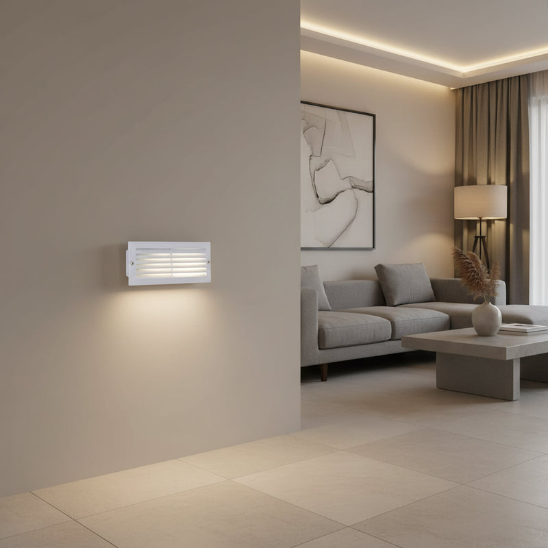B38W BRICK LIGHT LOUVRE WHITE 60W.
