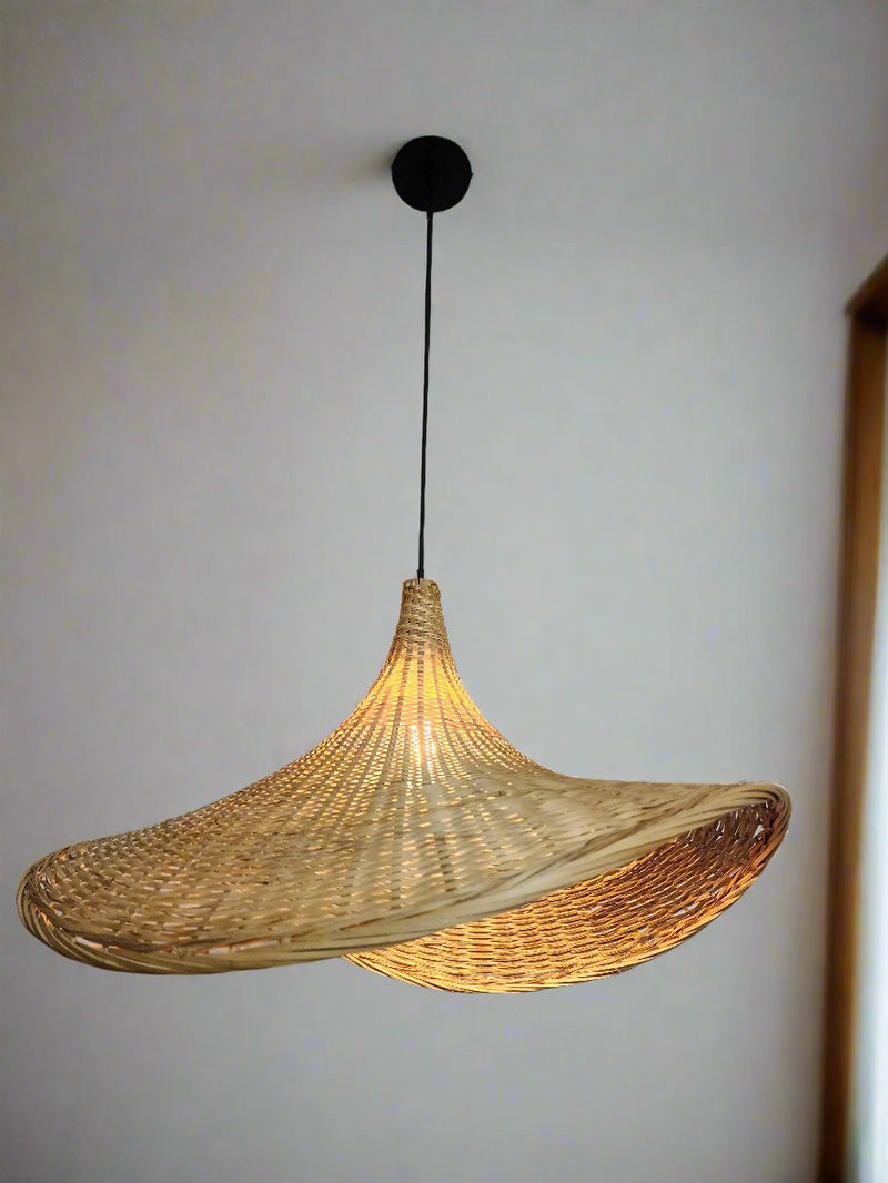 Nature style bamboo weaved hat pendant lamp. - Mr.Smart SA's Best Online Shopping Store