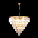 K-Light KLCH-6515/13-SG 230v 40W E14 Extra Large Crystal 7 Tier Chandelier, Satin Gold