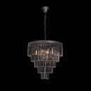 K-Light KLCH-6515/6-BL 230v 40W E14 Large Crystal 5 Tier Chandelier, Charcoal Grey