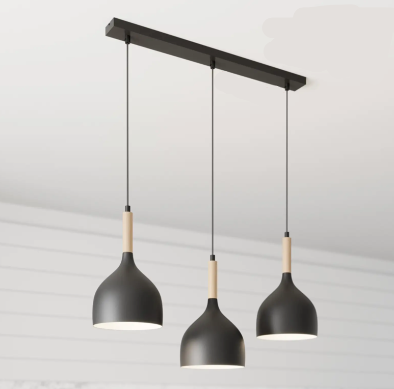 Bowl Style Pendant Light - Row Of 3 -Black - Mr.Smart SA's Best Online Shopping Store