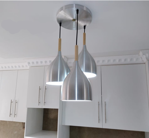 6006 Bowl Style Pendant Light - Round of 3 - Silver.