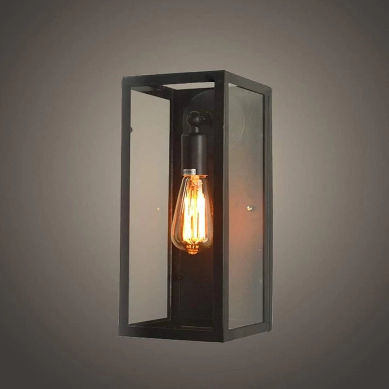 Modern Industrial Wall lamp with rectangular glass DL6140BK.
