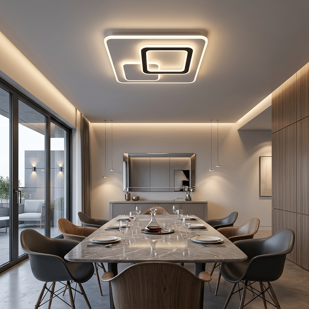 Color Changing Modern Acrylic LED Ceiling Light - Square-CE017.