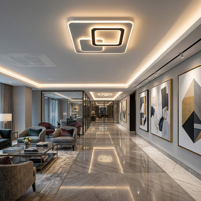 Color Changing Modern Acrylic LED Ceiling Light - Square-CE017.