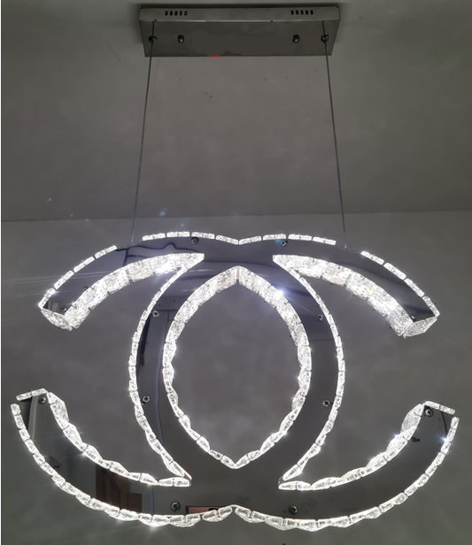 CHANEL Logo Luxury Crystal Hanging LED Pendant Light with Remote. Mr.Smart SA's Best Online Shopping Store.