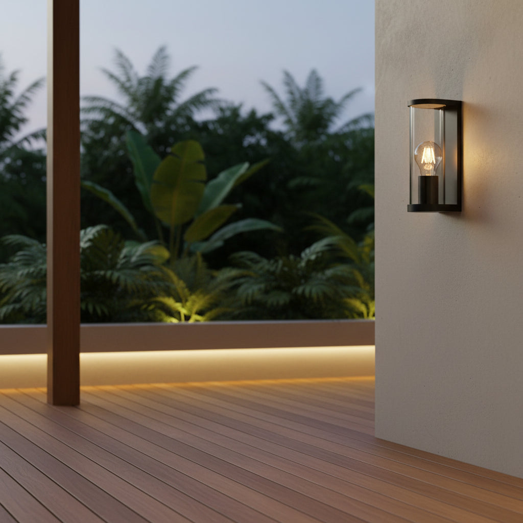 Eurolux Tube Outdoor Wall Light Black E27-O670