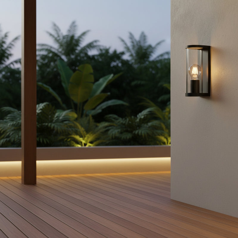 Eurolux Tube Outdoor Wall Light Black E27-O670