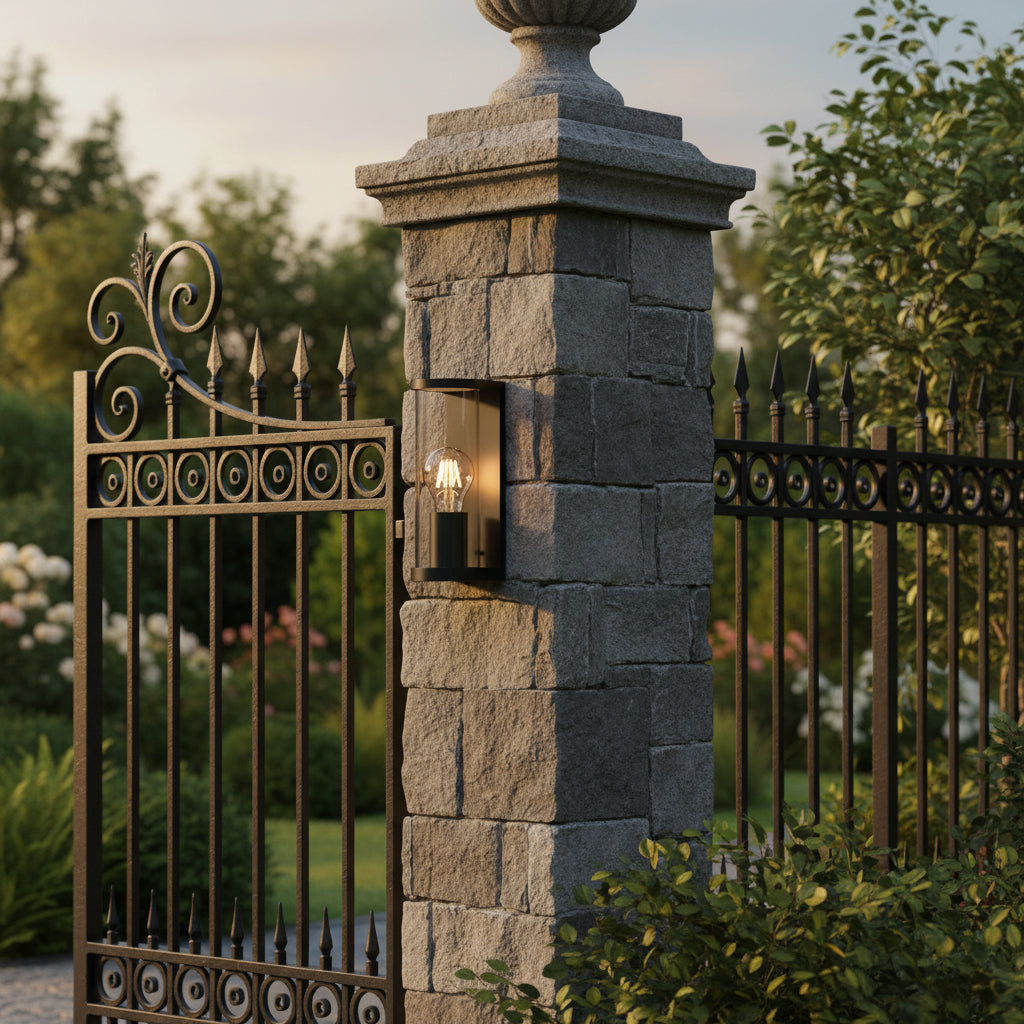 Eurolux Tube Outdoor Wall Light Black E27-O670