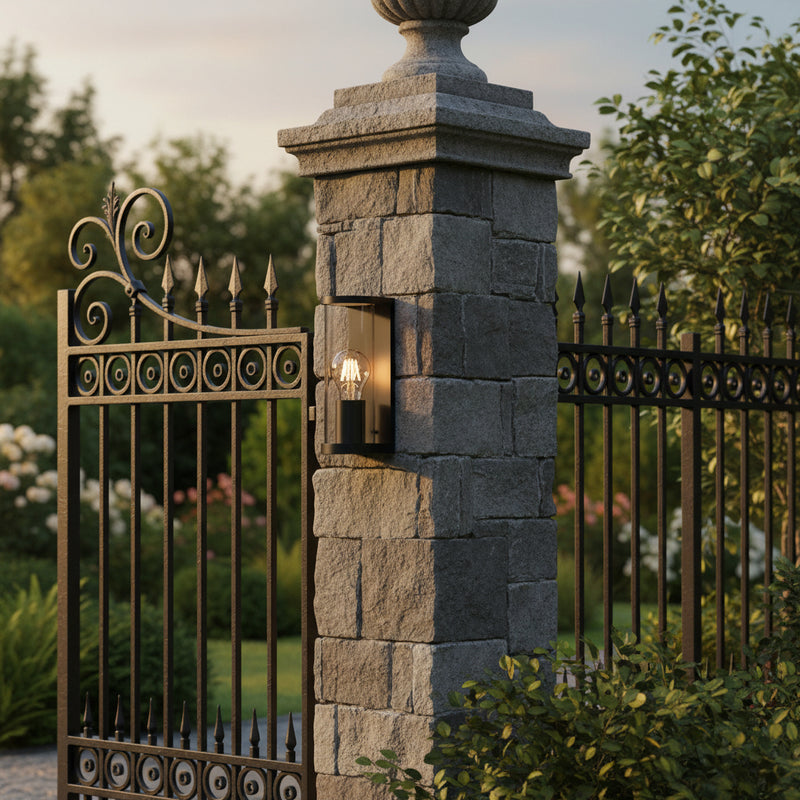 Eurolux Tube Outdoor Wall Light Black E27-O670