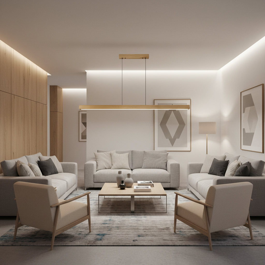 Eurolux Ona Pendant White Ash Wood LED 18w 4000K-P1376