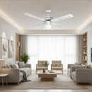 Mach One Ceiling Fan with Light & Remote White Non Dimmable-RF219W.