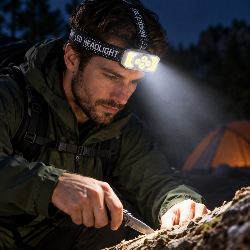 4 LED High quality rechargeable Head lamp.
